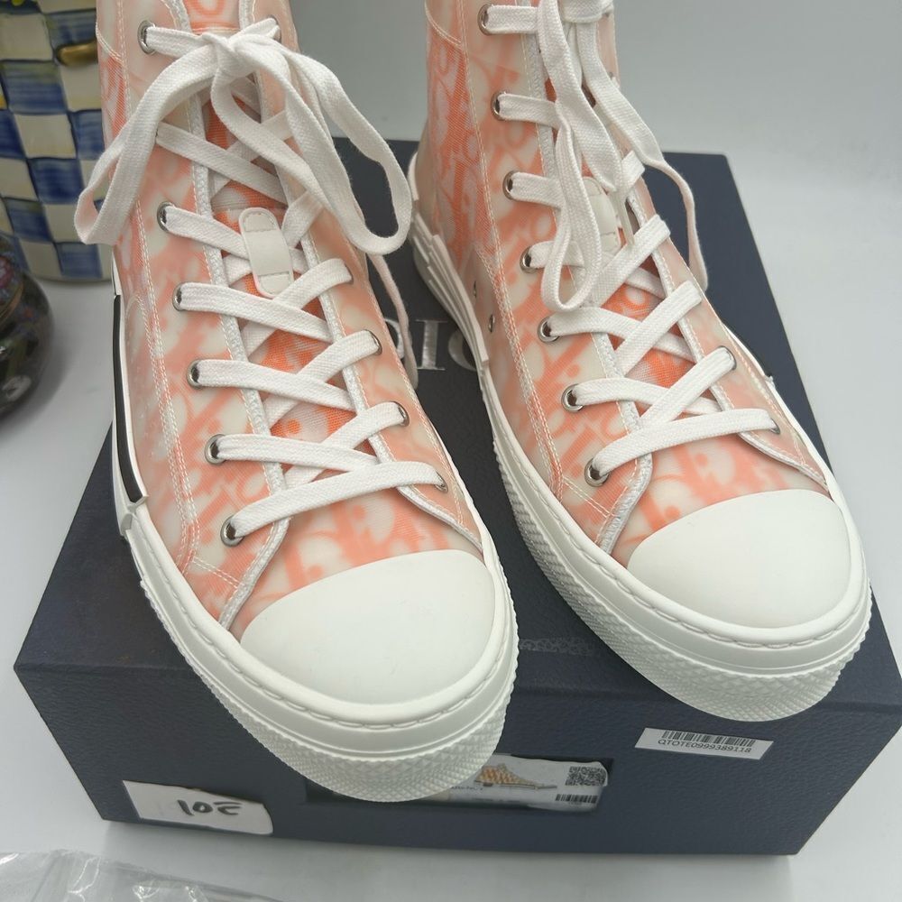 Men's Dior B 23 high top oblique sneakers size 45 made in Italy - Picture 3 of 13